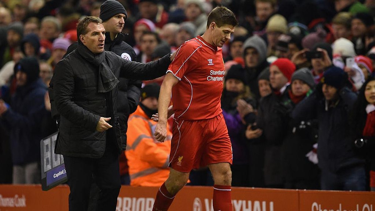 Brendan Rodgers mambantah dirinya merencanakan kepergian Steven Gerrard dari Liverpool (Foto: Michael Regan/Getty Images)