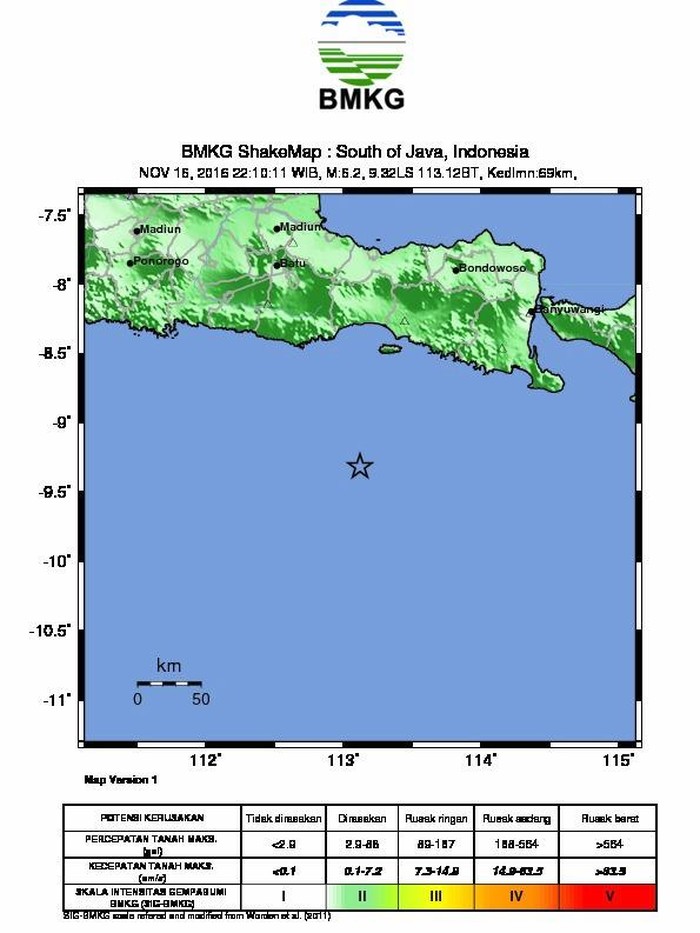 BPBD: Gempa 5,8 SR Akibatkan Tiga Rumah di Malang Rusak
