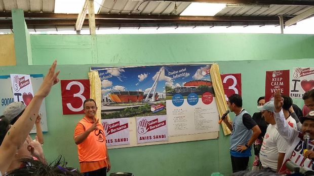 Desain stadion yang dipamerkan Anies-Sandi