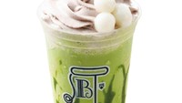 Tak hanya cheese tart, Pablo tawarkan Frute. Minuman semacam smoothie yang terbuat dari jus buah, cream cheese, dan soft cream. Salah satu yang bisa dicicip adalah Matcha Frute.