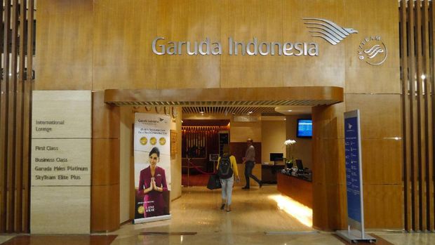 Pintu masuk lounge mewah Garuda Indonesia (Kurnia/detikTravel)
