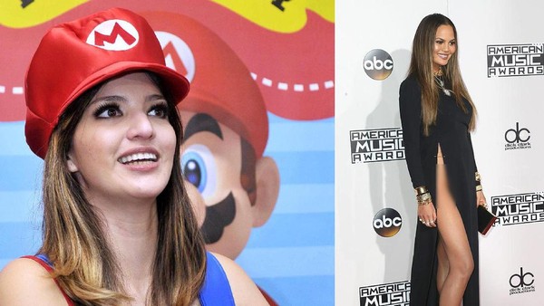 Cantiknya Nia Ramadhani Berkostum Mario Bros, Chrissy Teigen Nyaris Ekspos Organ Intim
