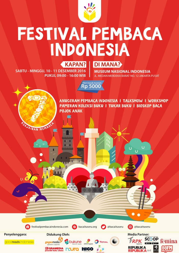 Festival Pembaca Indonesia Hadir Lagi, Pilih Penulis dan Buku Favoritmu!