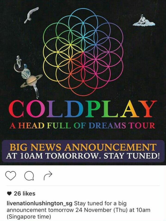 Geng! Besok Pagi Ada Pengumuman Penting Konser Coldplay
