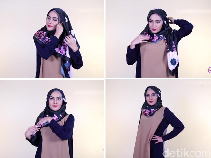 Tutorial Hijab Segiempat Hanya 45 Detik