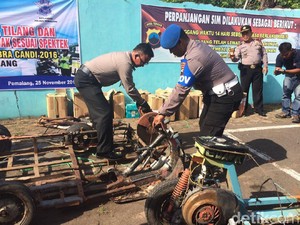 Polisi Musnahkan 8 Motor dan Puluhan Knalpot yang Tak Sesuai Spesifikasi