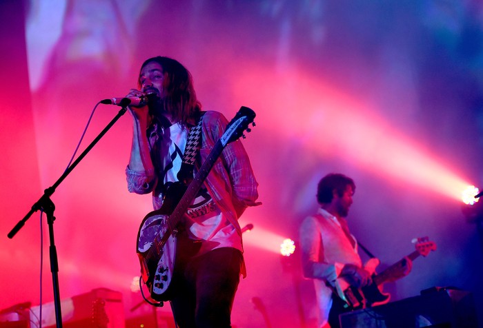 Tame Impala LOS ANGELES, CA - AUGUST 27: Singer Kevin Parker (L) and musician Cam Avery of Tame Impala perform onstage during FYF Fest 2016 at Los Angeles Sports Arena on August 27, 2016 in Los Angeles, California. (Photo by Kevin Winter/Getty Images for FYF)