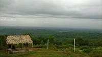 Ini dia pemandangan Kota Yogyakarta dari Tebing Breksi. Sayang saat berkunjung ke sana cuaca sedang mendung (Melissa Bonauli/detikTravel)