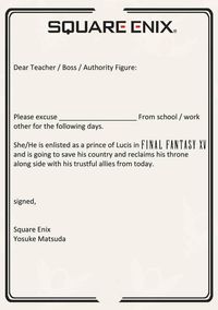 Mau Main Final Fantasy XV? Isi Dulu Formulir Cutinya!