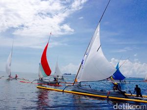 Nelayan Jawa-Bali Adu Cepat Pakai Perahu Layar