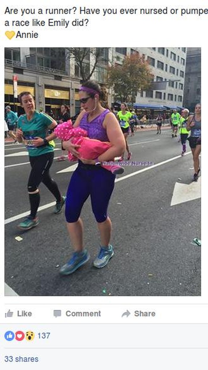 Keren! Ibu Ini Tetap Menyusui Bayinya Saat Lari Maraton