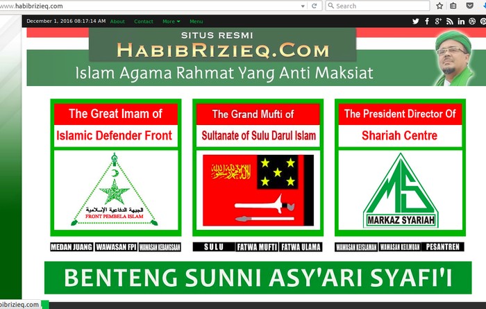 Foto: Screenshot Habibrizieq.com Foto: Screenshot Habibrizieq.com