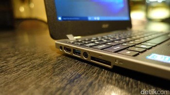 Notebook ini dapat dibuka tutup 180 derajat hingga 25 ribu kali. Penutupnya pun dapat menahan beban hingga 60 kg. Foto: Adi Fida Rachman/detikINET