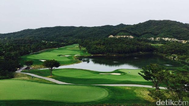 Lapangan golf nan hijau di Korea