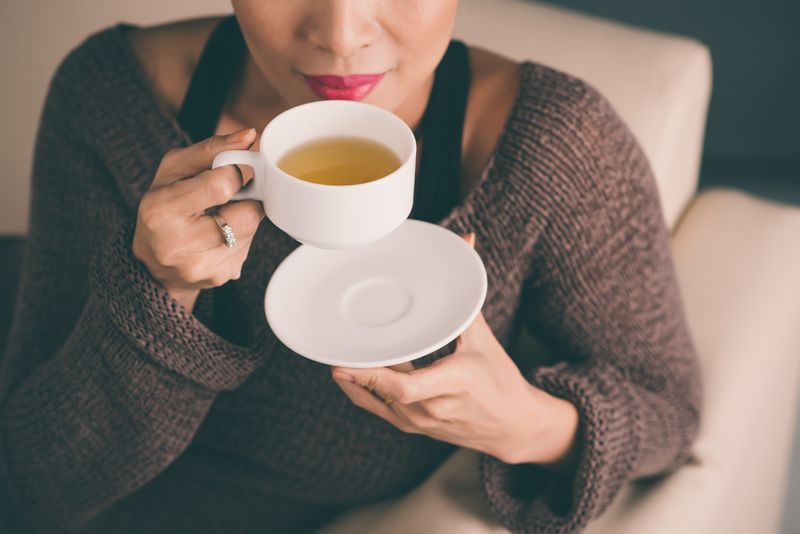 illustration of drinking tea