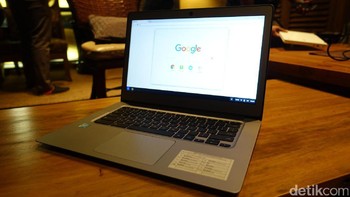 Ini adalah Chromebook 14 yang punya bodi metal. Foto: Adi Fida Rachman/detikINET