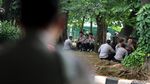 Polisi Berjaga di Kolong Jembatan Taman Ria Senayan