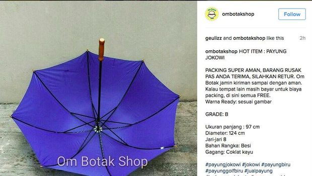 <i>Jokowi Effect</i>! Payung Biru yang Dipakai Jokowi Mulai Dijual di Internet