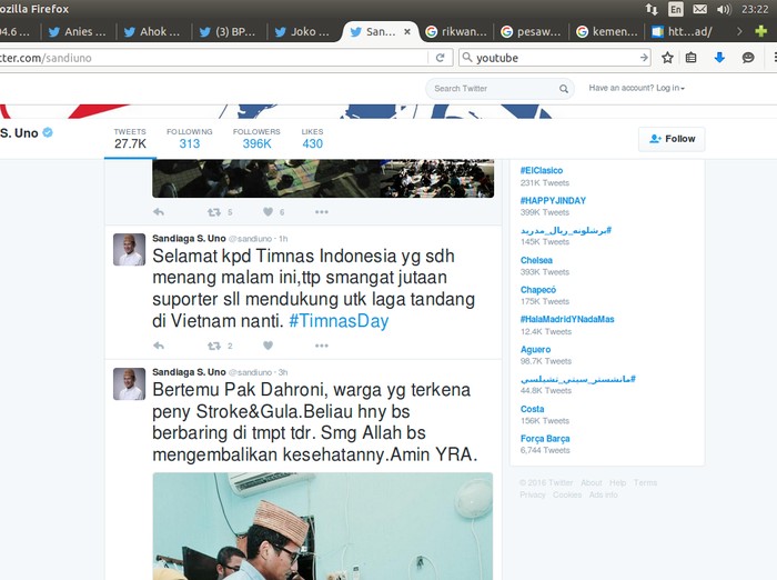 Sempat Salah Cuit, Sandiaga Uno Ucapkan Selamat ke Timnas Indonesia