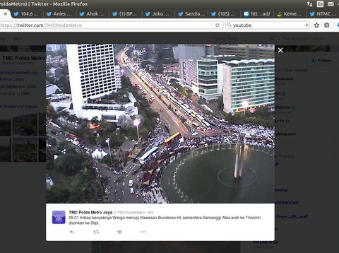 Massa Parade Bhinneka Tunggal Ika Mulai Padati Bundaran HI Sejak Subuh