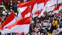 Peserta aksi Kita Indonesia berasal dari berbagai kalangan termasuk partai politik.