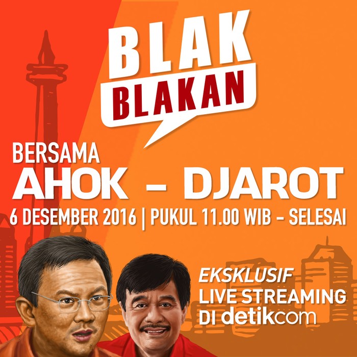 Ahok-Djarot Bakal Blak-blakan di Live Streaming Eksklusif detikcom 6 Desember