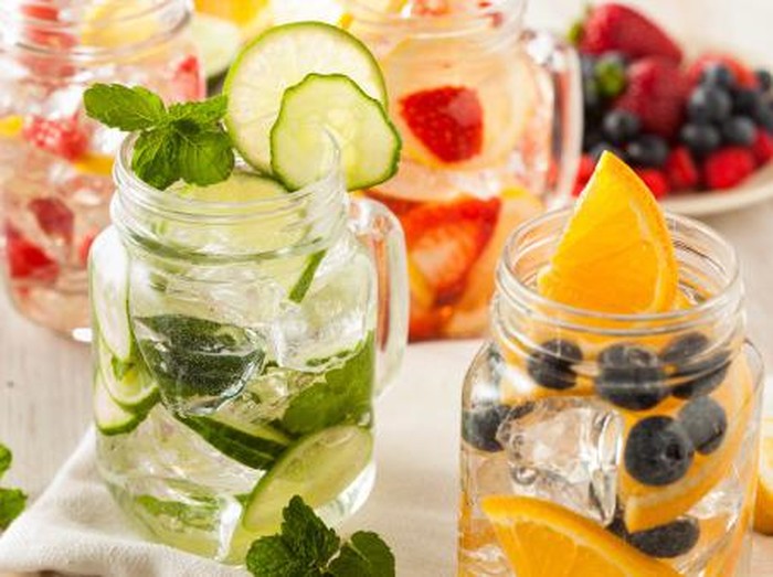 Healthy detox water with fruits