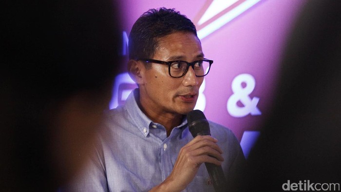 Anies-Sandiaga saat hadiri acara detikcom 'Blak-blakan'.