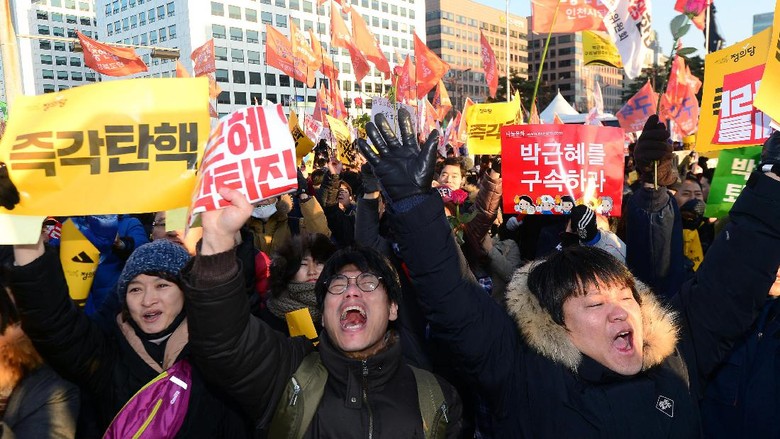 Rakyat Korsel Rayakan Pemakzulan Presiden Park Geun-hye Rakyat Korsel Rayakan Pemakzulan Presiden Park Geun-hye