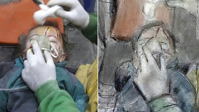 Simpati untuk Suriah, Guru Seni di Amerika Viralkan Sketsa Perang Sipil