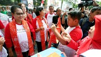 Kementerian Pemberdayaan Perempuan dan Perlindungan Anak (KPPPA) Yohana Susana Yambise saat menggelar festival permainan tradisional anak Indonesia (FPTA).
