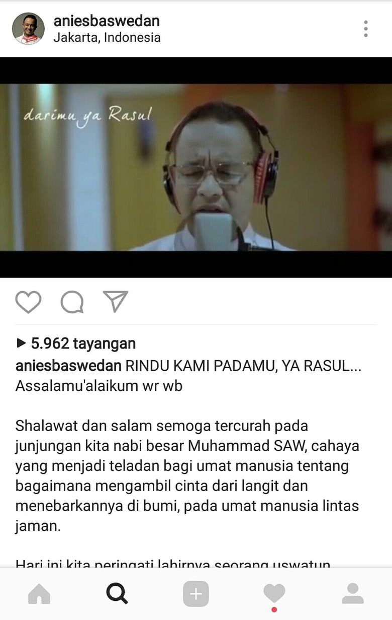 Peringati Maulid Nabi, Anies-Sandi Duet Rekaman Lagu 