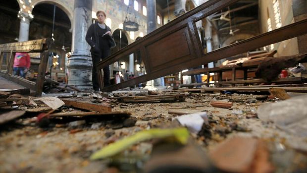 Kondisi Gereja St George pascaledakan oleh ISIS