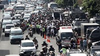 Kemacetan di depan PN Jakarta Utara.