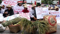Dalam aksinya mereka membawa hasil pertanian. Pool/dok Semen Indonesia.