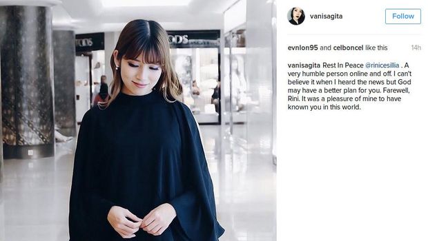 Blogger Cantik Rini Cesillia Tewas, Ini Ungkapan Duka Para Blogger di Instagram