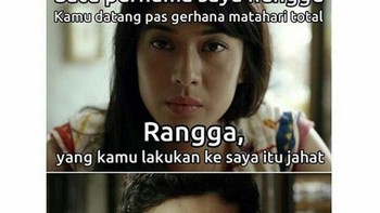 Urutan ketujuh adalah meme dengan latar belakang salah satu adegan di film Ada Apa Dengan Cinta 2 yang diperankan Dian Sastro dan Nicholas Saputra. (Foto: Internet)