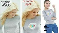 Gambar yang diunggah oleh sebuah akun di Instagram mengenai kemiripan busana yang dijual oleh Ayu. (Dok. Instagram/ayting_duta_plagiat)