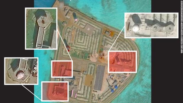 Citra Satelit Tunjukkan China Pasang Sistem Senjata di Laut China Selatan
