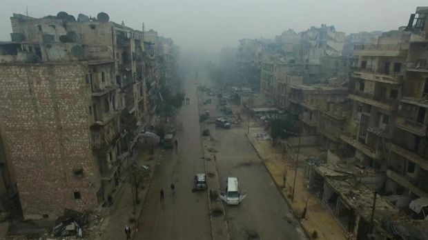 Kehancuran di kota Aleppo