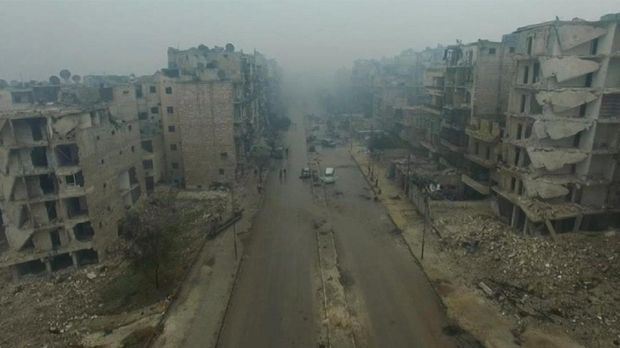 Kehancuran di kota Aleppo