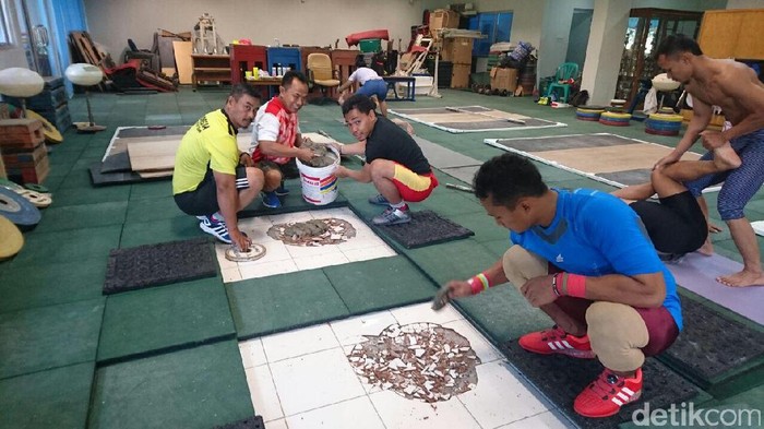 Lantai Remuk di PP PON yang Dikeluhkan Lifter Segera Diperbaiki