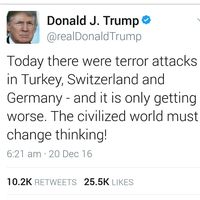 Donald Trump Sebut ISIS Dalangi Insiden di Turki, Berlin, dan Swiss