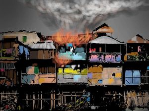 Korsleting Listrik, Rumah Semipermanen Terbakar di Ancol