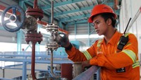 Seorang petugas mengecek saluran pipa di Pembangkit Listrik Tenaga Uap (PLTU) Pulang Pisau. Agus Trimukti/Humas PLN.