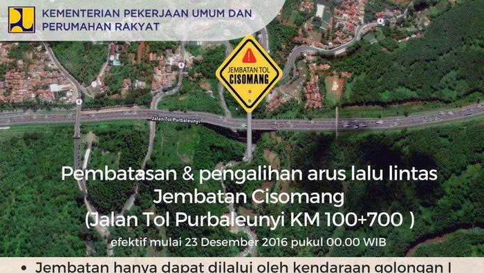 Gara-gara Curah Hujan, Jembatan Cisomang Tol Purbaleunyi Geser 53 Cm