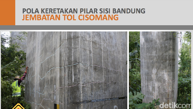 Detail Penampakan Bagian Jembatan Cisomang yang Bergeser 53 Cm