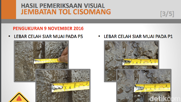 Detail Penampakan Bagian Jembatan Cisomang yang Bergeser 53 Cm