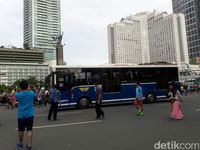 Petugas Dishub Keliling Kawasan Thamrin-Bundaran HI Umumkan Tak Ada CFD