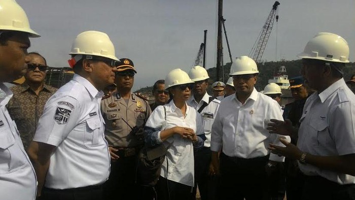 Menteri BUMN dan Menhub Cek Pembangunan Dermaga 6 Pelabuhan Merak